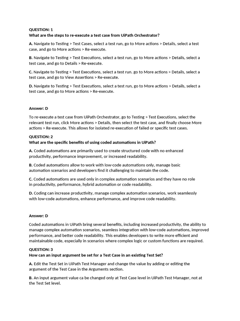 UiPath - TAEPv1 Sample Q&A | PDF | Microsoft Excel | Computer Science