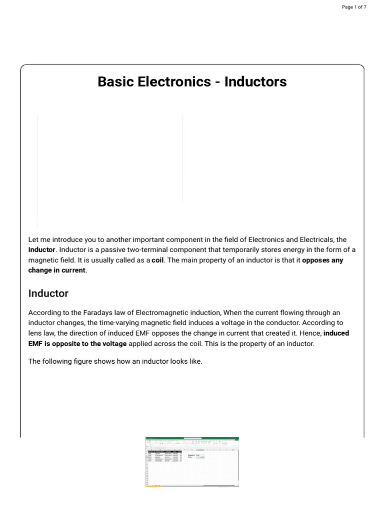 Understanding Inductors in Electronics | PDF | Inductor ...