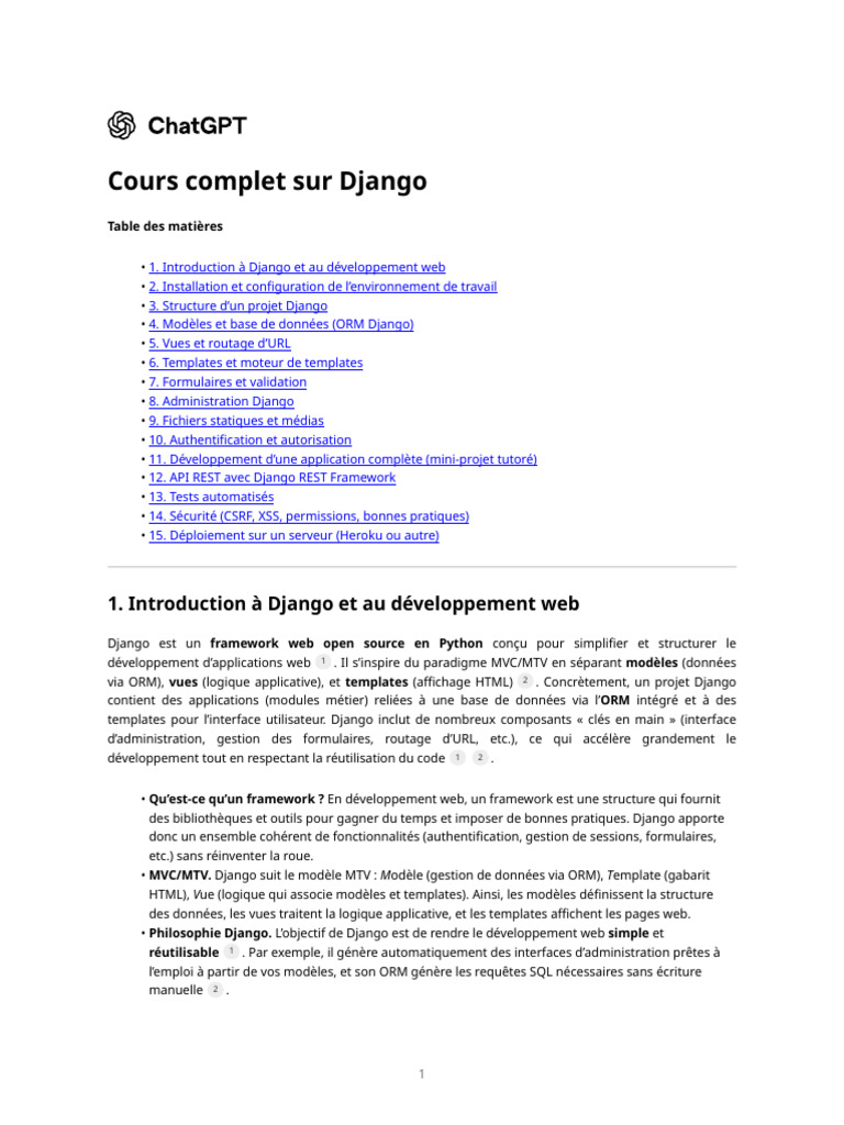 Cours complet sur Django pour débutants | PDF | Programmation web ...
