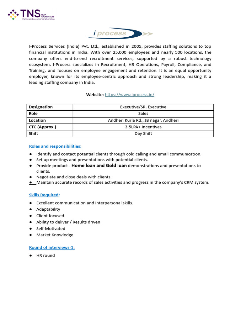 I Process JD.docx | PDF