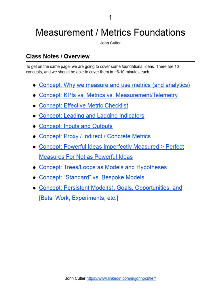 Metrics and Measurement Fundamentals | PDF | Performance Indicator ...
