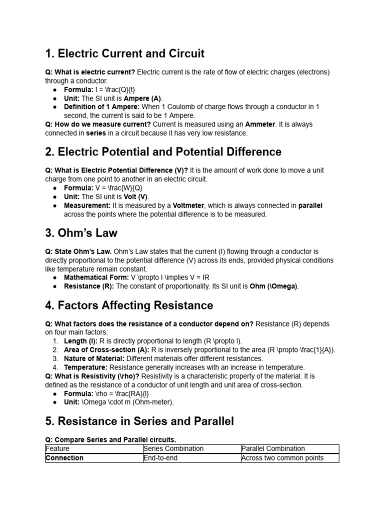 Electricity | PDF | Electric Current | Voltage