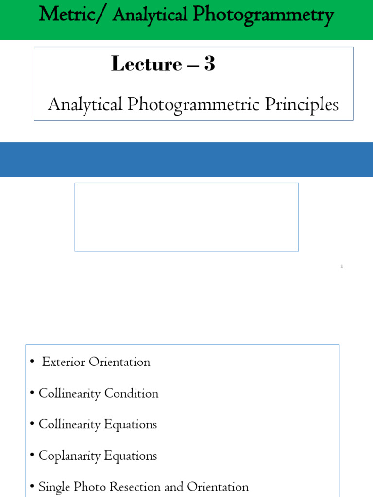 Analytical Photogrammetry Principles | PDF | Mathematics | Geometry