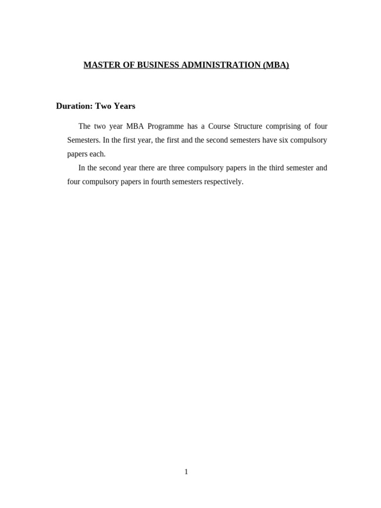 MBA Program Course Structure Overview | PDF | Demand | Elasticity ...