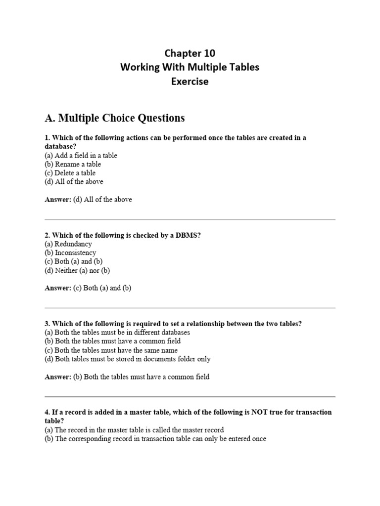 Working with Multiple Database Tables | PDF | Databases | Occupational ...