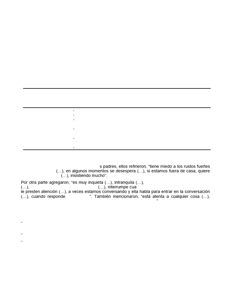 Informe psicológico infantil detallado | PDF | Atención | Las emociones
