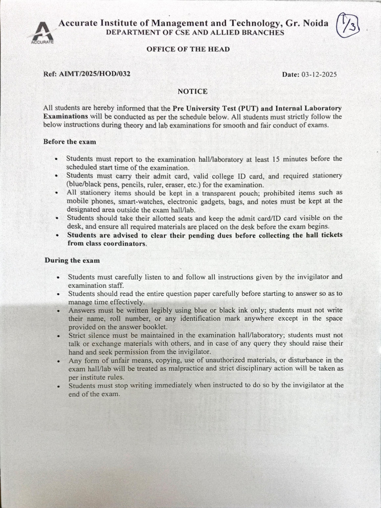 CSE Exam Schedule and Guidelines 2025 | PDF | Computing | Information ...