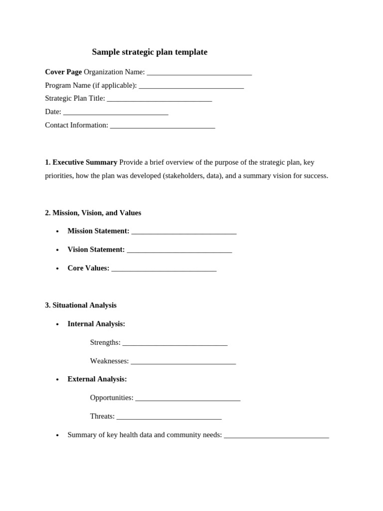 6E a Sample Strategic Plan Template | PDF | Strategic Planning | Business