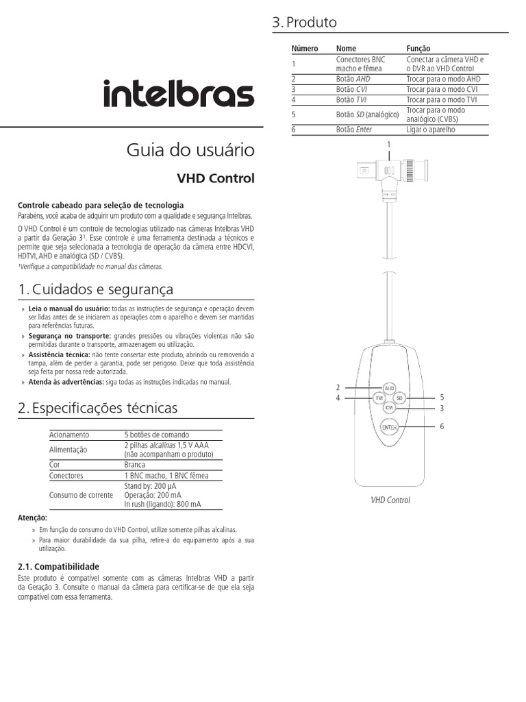 VHD Control: Guia de Uso e Conexão | PDF | Câmera