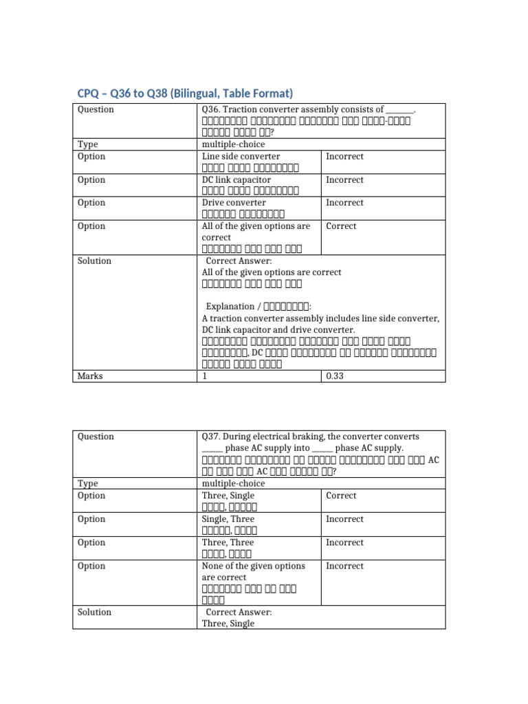 CPQ Q36 to Q38 Bilingual Table Spaced | PDF
