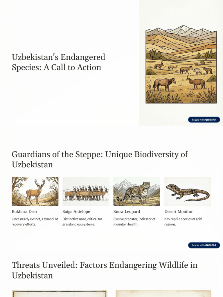 Uzbekistan's Endangered Species Guide | PDF