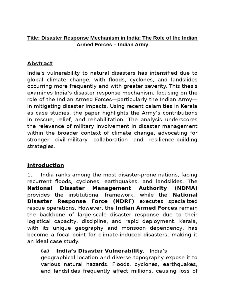 Disaster Management Paper | PDF | Emergency Management | Natural Disasters