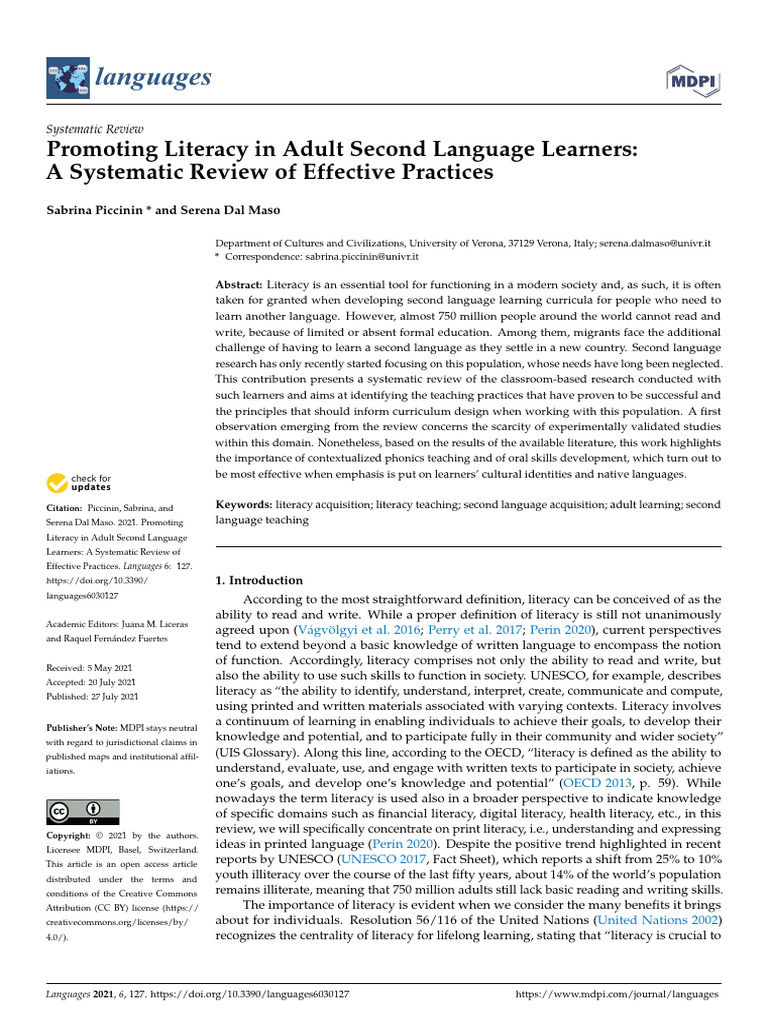 Effective Practices for Adult Literacy Learning | PDF | Literacy | Syllable
