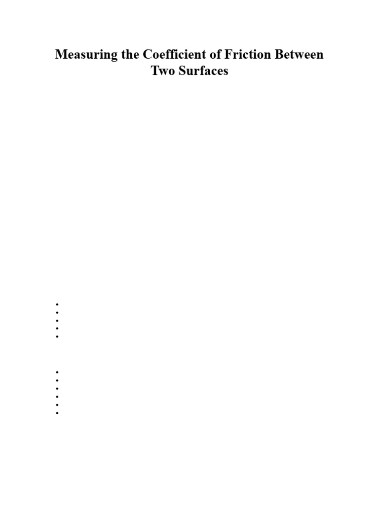 Coefficient of Friction Lab Experiment | PDF | Friction | Force
