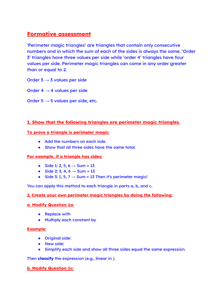 Perimeter Magic Triangles Explained | PDF