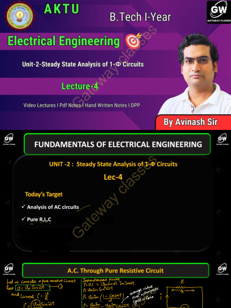 Basic Electrical Unit 2 Lec 4 | PDF