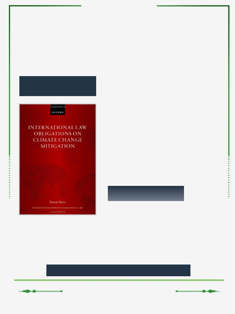 International Law Obligations on Climate Change Mitigation Benoit Mayer ...