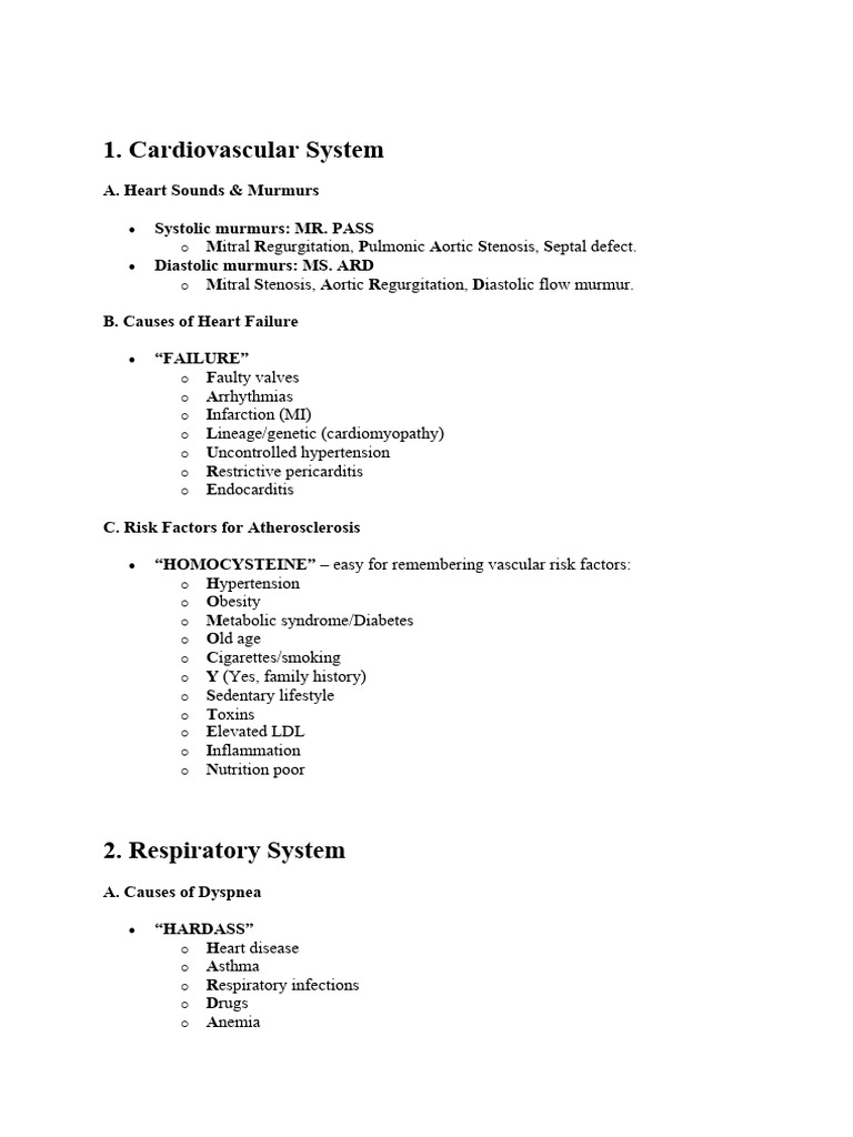 Medical Mnemonics for Diagnosing Conditions | PDF | Childbirth ...