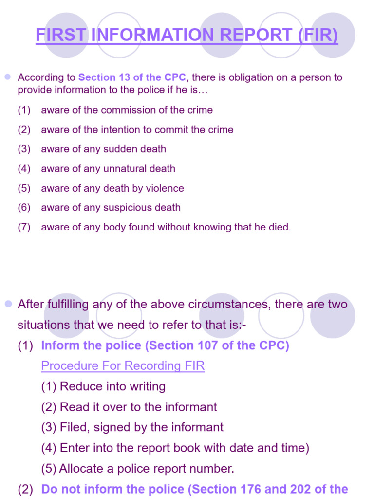 Understanding the First Information Report (FIR) | PDF | Arrest | Bail