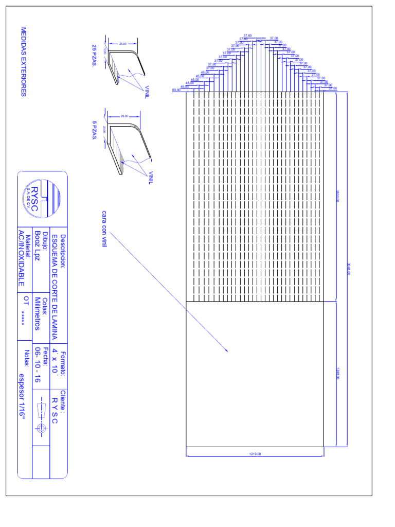 Lamina Inox. 4x10 Actual | PDF