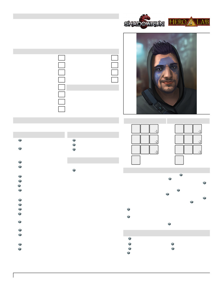 Shadowrun Character Sheet: Sancho | PDF