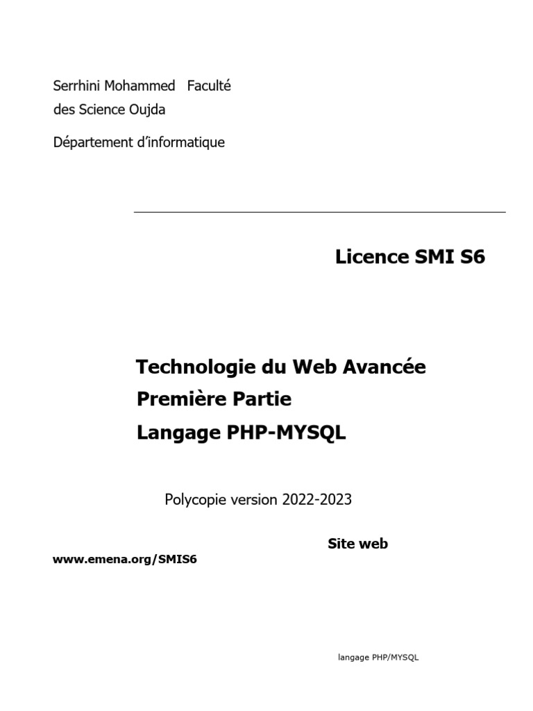 Guide complet sur PHP et MySQL 2023 | PDF | PHP | Internet