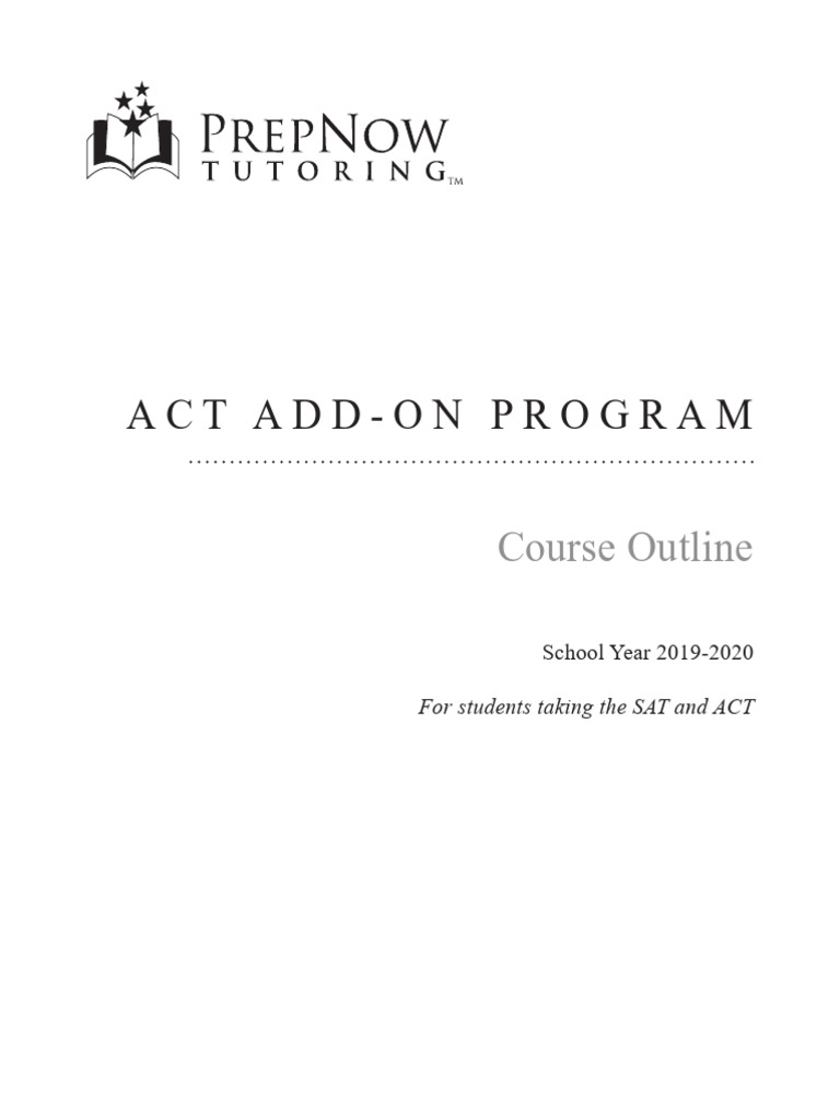 PrepNow ACT Add-On Program Course | PDF | Sat | Mathematical Objects