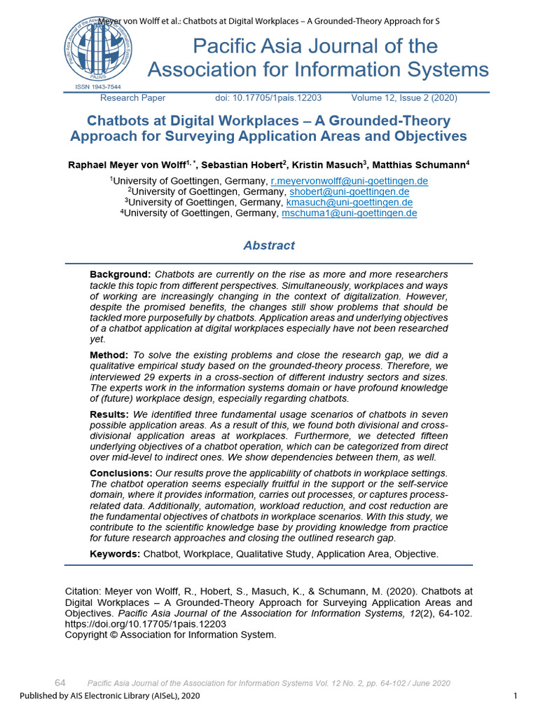 Chatbots in Digital Workplaces: Study Insights | PDF | Information ...