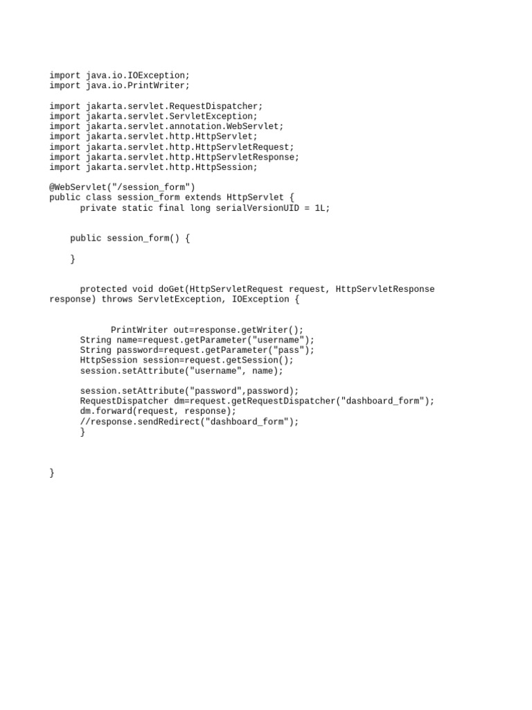Java Servlet Session Management Example | PDF
