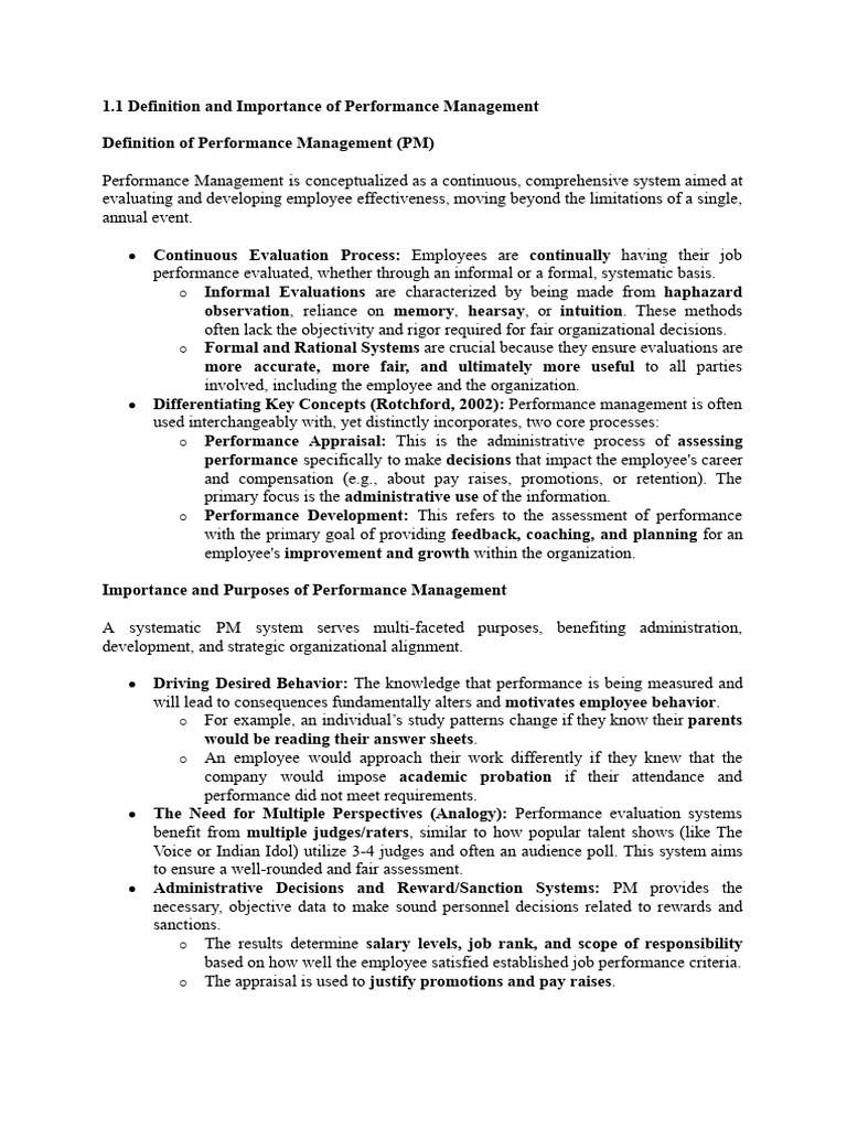 Performance Management: Definition & Importance | PDF | Performance ...