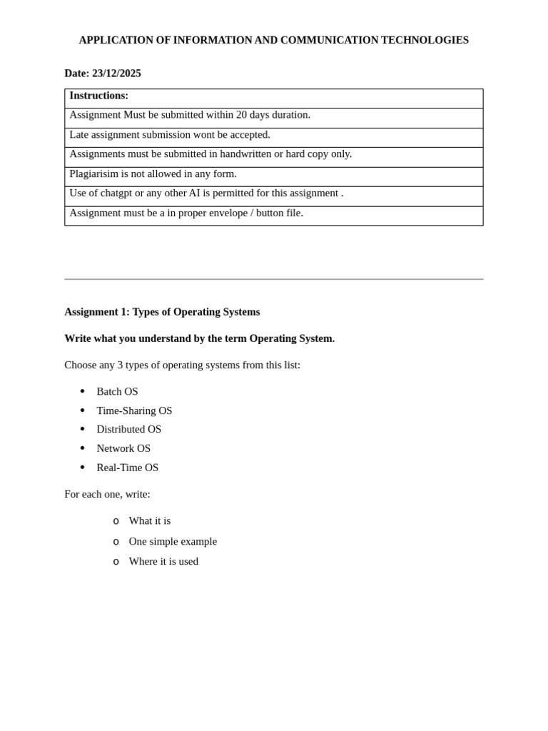 Assignment No (1) | PDF