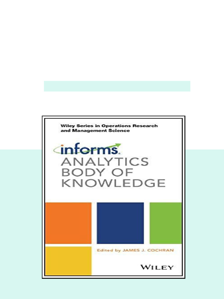 (eBook PDF) INFORMS ABOK (Wiley Series in Operations Research and ...