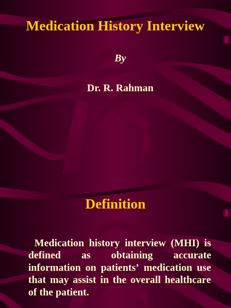 Medication History Interview Guide | PDF | Substance Abuse | Health Care