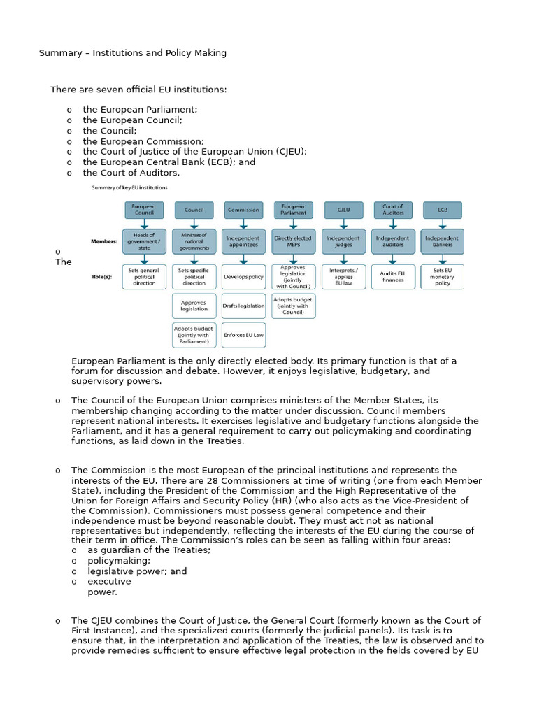 EU Institutions and Policy Overview | PDF | European Court Of Justice ...
