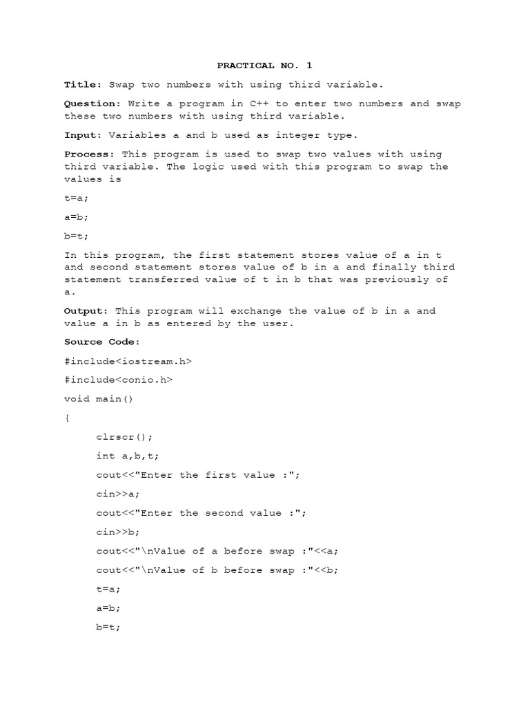 C++ Programs for Basic Operations | PDF | Software Development ...