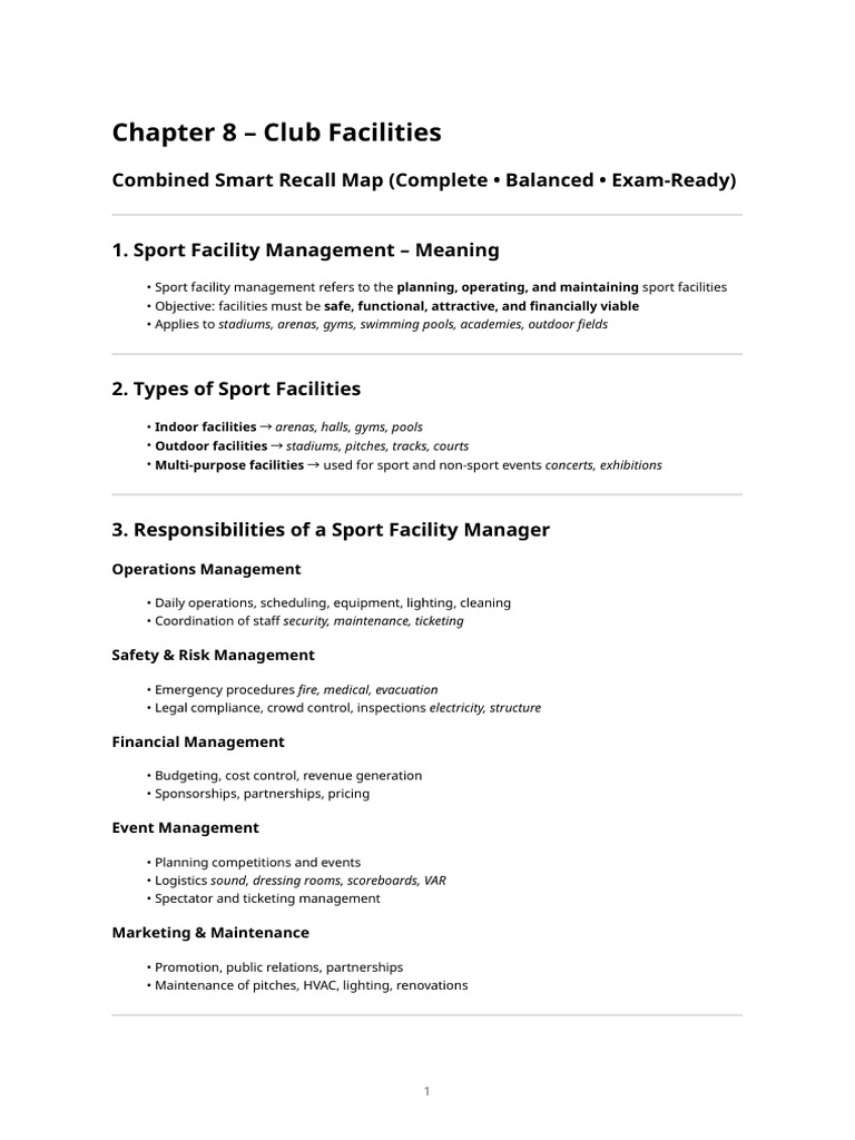 Sport Facility Management Overview | PDF | Public–Private Partnership ...
