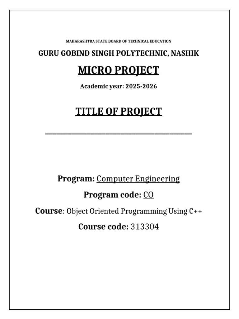 C++ Object-Oriented Micro Project | PDF | Class (Computer Programming ...