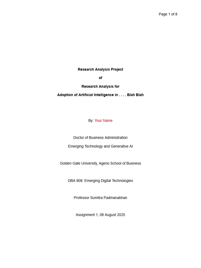 Example DBA AssignmentNo YourName | PDF | Artificial Intelligence ...