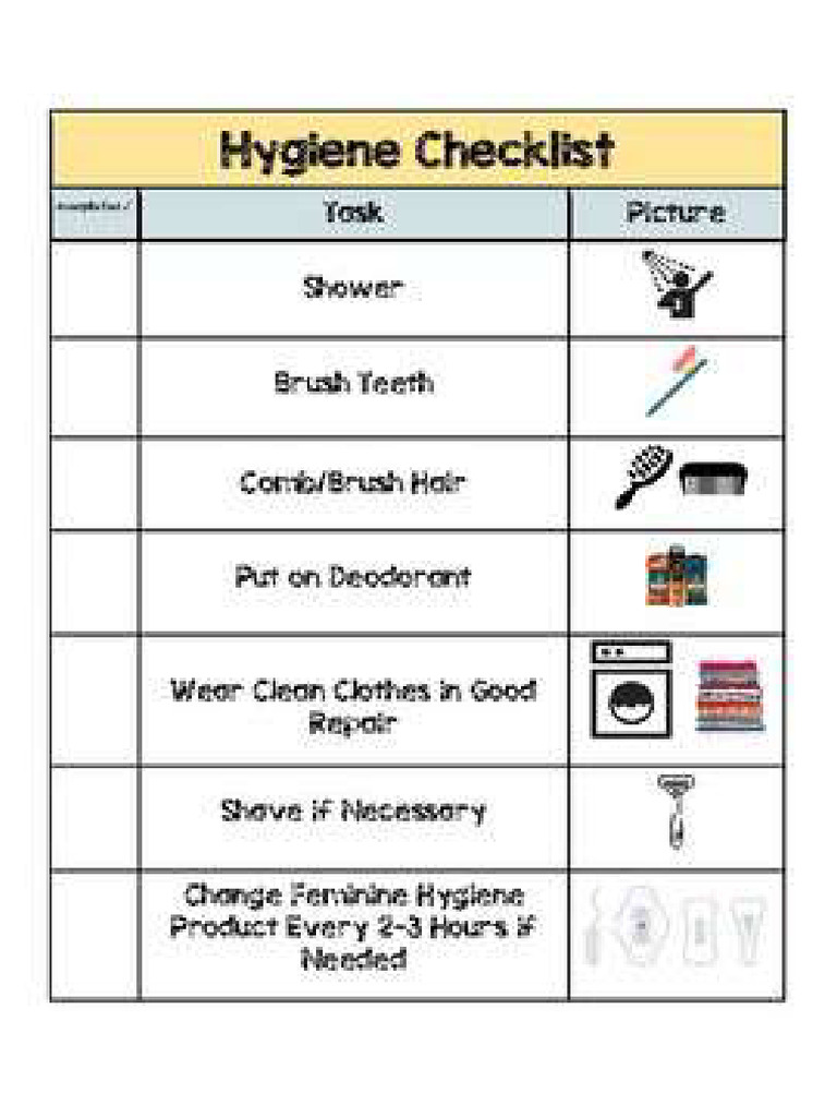 Hygiene Checklis | PDF