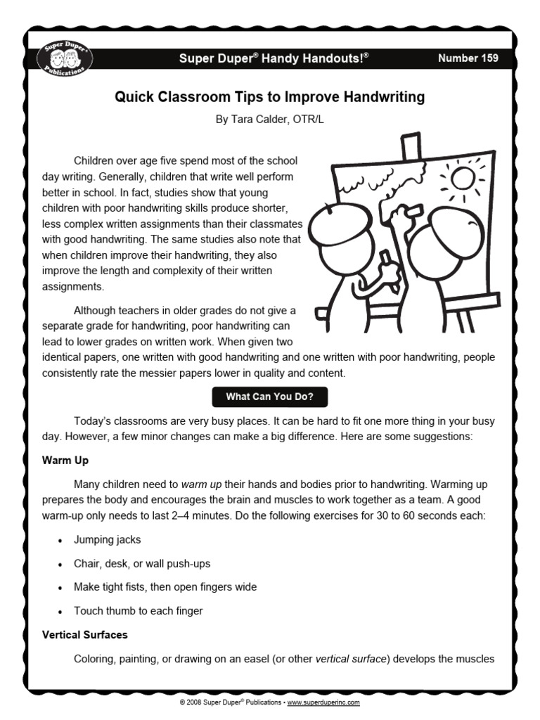 Improve Handwriting: Quick Classroom Tips | PDF