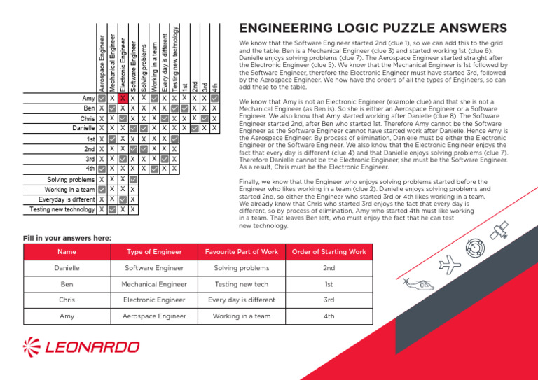 STEM at Home Logic Puzzle Answers_HQ | PDF | Engineering
