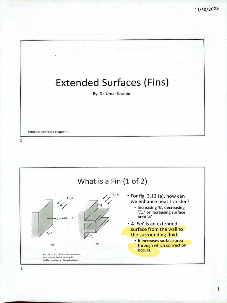 HMT Fins Lecture # 03 Slides | PDF