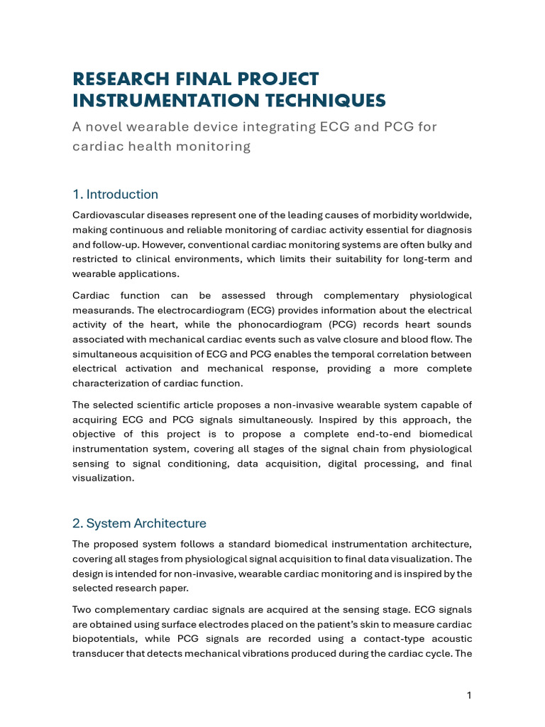 Wearable ECG and PCG Device Design | PDF | Analog To Digital Converter ...