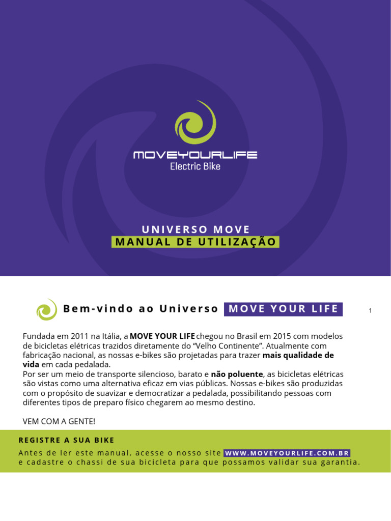 Manual de Uso da Bicicleta MOVE | PDF | Motores | Freio