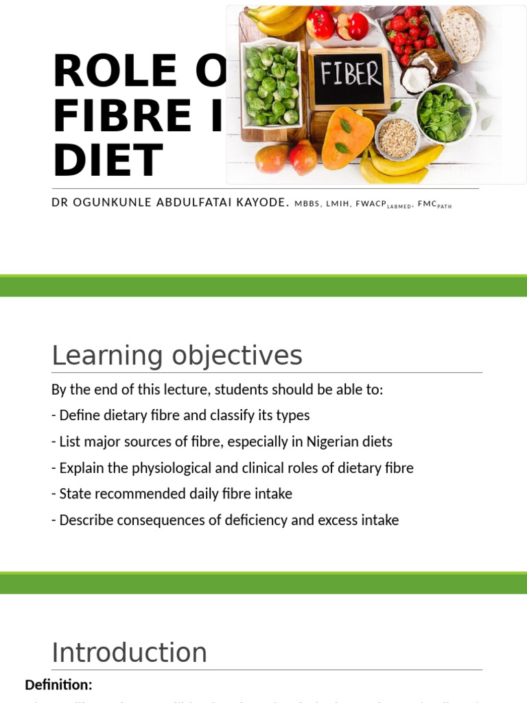 Importance of Dietary Fiber in Health | PDF | Dietary Fiber | Diet ...