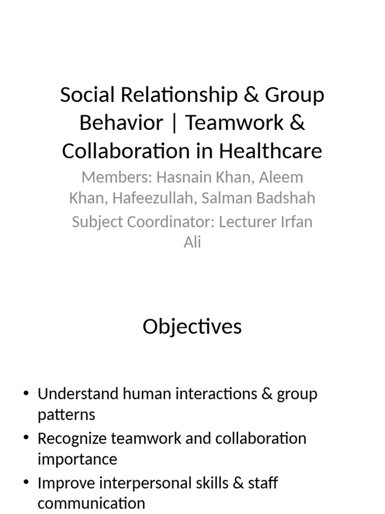 Teamwork and Collaboration in Healthcare | PDF
