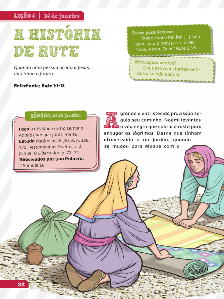 JUVENIS - Lição 04 | PDF | Livro de Ruth | Naomi (personagem Bíblica)