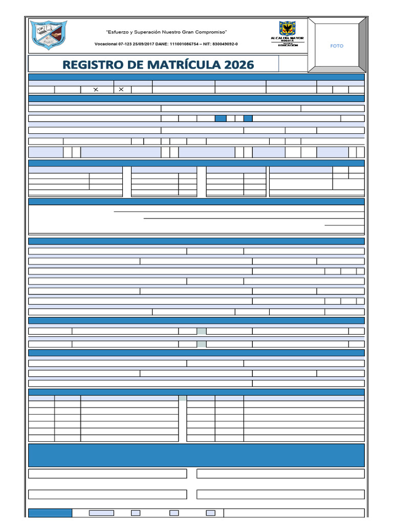 Formulario de Matrícula Estudiantil 2023 | PDF | Invalidez ...