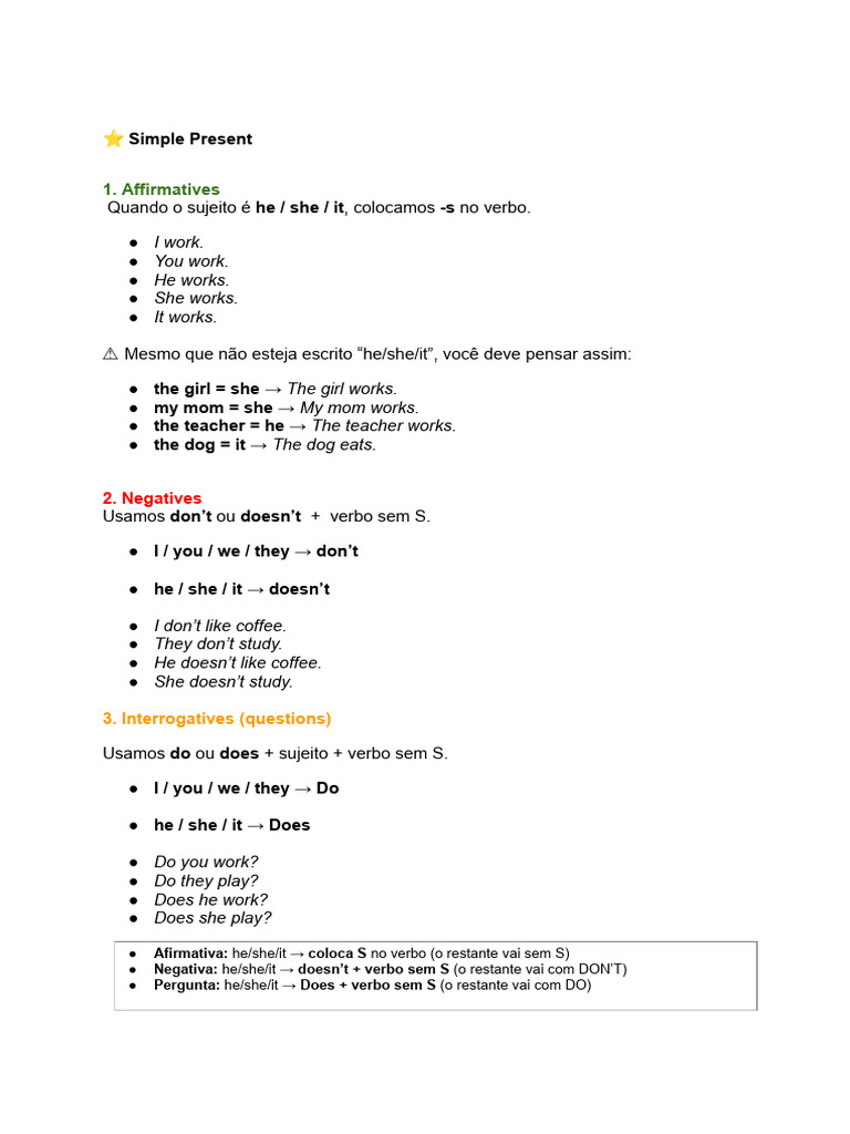 Simple Present Tense Guide | PDF