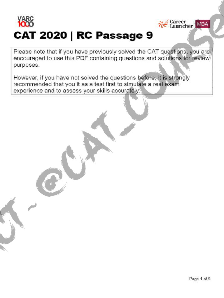 10.RC Passage 9 (Class Sheet) @Cat_Coursesbot_w | PDF